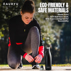 Best in Class Triple-Walled Insulated Stainless Steel Water Bottle, Keeps your Drinks Cold for up to 24 Hours and Hot for up to 12 Hours, Leak Proof, Make a Difference in the World, Black, 17oz