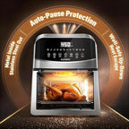 Stainless Steel Air Fryer Ceramic Coat Basket Non Toxic Metal Cavity 6 QT Compact for 2-3 PAX, DAYBEST Dual Heats Airfryer 450°F 12 in 1, Dishwasher Safed Pot, Plate, Rack & Liner (Stainless Steel)