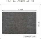Romanstile Vinyl Placemats Set of 4-12 X 18 Inch - Heat Resistant Place Mats 100% Waterproof Oilproof Wipeable Reversible Faux Leather Table Mats for Kitchen/Dining/Party/Holiday, Dark Grey
