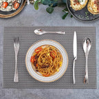 Lemeya 24-Piece Silverware Set for 6,Heavy Duty 18/10 Stainless Steel Cutlery Set with Forged Stand Knife,Modern Flatware Utensils Set,Forks Spoons and Knives Set,Mirror Polished,Dishwasher Safe