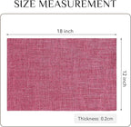 Softalker Faux Linen Placemats Set of 6-12 x 18 Inch, Heat Resistant Double Layered Durable Burlap Farmhouse Place Mats, Non-Slip Washable Rustic Table Mats for Dining, Kitchen, Party（Pink