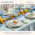 MACKENZIE-CHILDS Enamel Everyday Bowl, Serving Bowl for Entertaining, Extra-Small, Gray-and-White Sterling Check, Set of 4