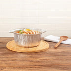 Foil Lux 60 Ounce Pans And Lids, 10 Disposable Pots With Lids - Oven-Ready, Stove Compatible, Aluminum Foil Baking Pans, Freezable, For Outdoor Camping, Vacation, Picnic, And More - Restaurantware