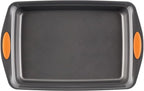 Rachael Ray Bakeware, Nonstick Baking / Cake Pan With Lid and Grips, Rectangle - 9 Inch x 13 Inch, Gray