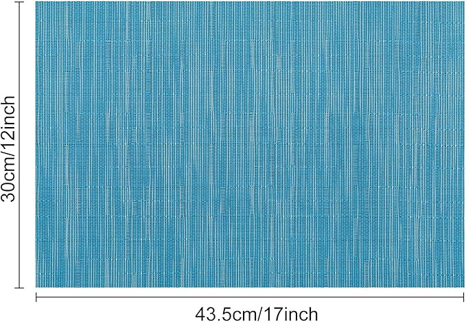 Myir JUN Placemats Set of 8, Vinyl Woven Placemats Place Mats Indoor Set of 8 Washable Table Mats Non-Slip Place mats for Dining Table (Blue, Set of 8)