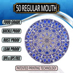 Supa Ant Thickest Canning Lids Wide Mouth (50 Pcs.) Food Grade Tin Can Lids for Canned Food -Buckle Proof & Rust Proof Lid for Canning Kit for Wide Mouth Mason Jars (Blue Wall Plate) Canning Supplies