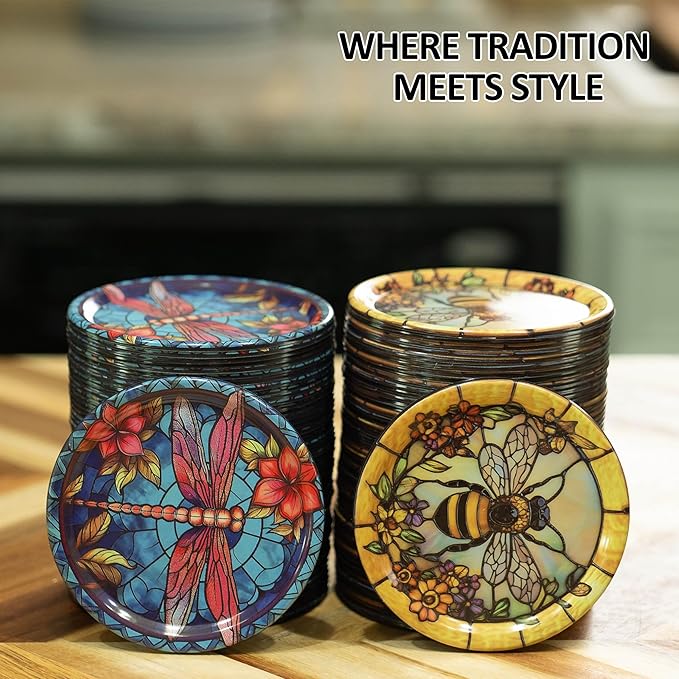 Supa Ant Wide Mouth Canning Lids (100pcs) Decorative Tin Canning Lids Wide Mouth (Glass Window) Buckle Proof and Rust Proof - Perfect Fit Can Lid for Mason Jars Canning Supplies