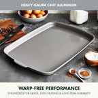 GreenPan Premiere Ovenware Healthy Ceramic Nonstick 18" x 13" Half Rectangular Baking Pan, PFAS-Free, Warp-Free Bakeware, Durable Quick Heating Tray, Oven Safe to 600F, Dishwasher Safe, Gray