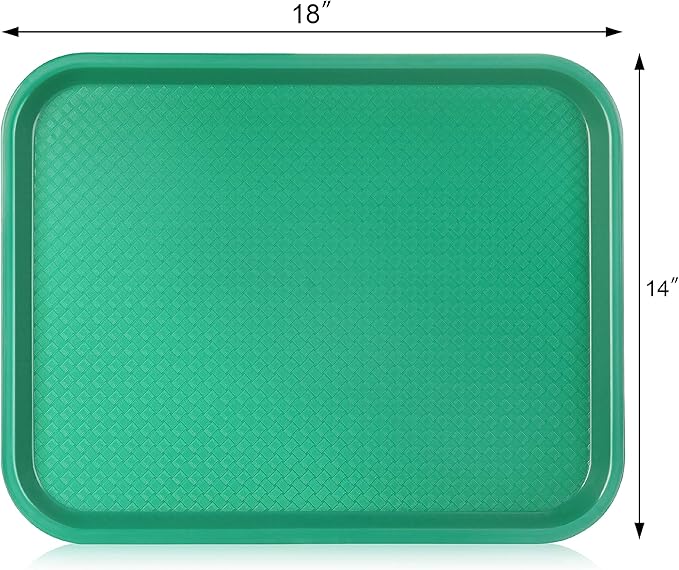 New Star Foodservice Fast Food Tray, Set of 12 (Green, 14 by 18-Inch)