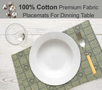 Ruvanti Placemats 100% Cotton 13 x19 Inch, Dining Table Placemats Set of 6, Modern Place Mats for Dining Table Decor, Kitchen and Table Linens, Coffee Mat for Christmas Dinners - Floral Tiles