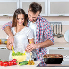 Moss & Stone 5 Pcs Black Copper Chef Cookware Non Stick Deep Frying Pan, Fry Basket, Steamer Rack, Dishwasher & Oven Safe, 5 Qt Deep Square Pan, Induction Copper Cookware Set - 9.5" x 3.5"