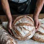 Premium Bread Proofing Set with Acacia Wood - Sourdough Bread Baking Supplies, 2 Rattan Banneton Baskets, 2 Basket Covers, Brush, Metal Scrapper, Plastic Scrapper, Scoring Lame, 5 Blades & Case