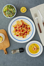 9-inch Porcelain Dinner Plate Set of 6 - Microwave, Oven and Dishwasher Safe, Scratch Resistant. (9-inch Blue)