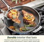 Cuisinart FusionElite+ Nonstick Tri-Ply Stainless Steel Skillet, 8″ Skillet Frying Pan with PURELYSEAR Ceramic Nonstick Technology, Scratch Proof, Cool Grip Handles, Dishwasher Safe