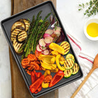 Tiawudi Baking Sheet Pan Set, 0.8mm Thick Heavy Duty Cookie Sheet with Diamond Texture Pattern, Nonstick Baking Tray for Oven, Carbon Steel Half, Jerry Roll Pan, Set of 3