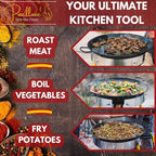 Paella Burner and Stand Set 16 Servings, 22 Inch Paella Pan, Dual Propane Outdoor Stove with Stand & Regulator, Portable Gas Cooker for Camping Crawfish Boil Cooking Outdoor, Paellera Propano