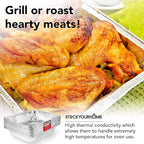 Stock Your Home Aluminum 9x13 Disposable Foil (25 Pack) – Half Size Deep Steam Table for Cooking, Heating, Storing, Prepping Food