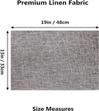 Home Brilliant Linen Placemats Set of 6 Heat Resistant Washable Placemats for Parties Buffet Dinner, 13 x 19 inches, Ash Grey