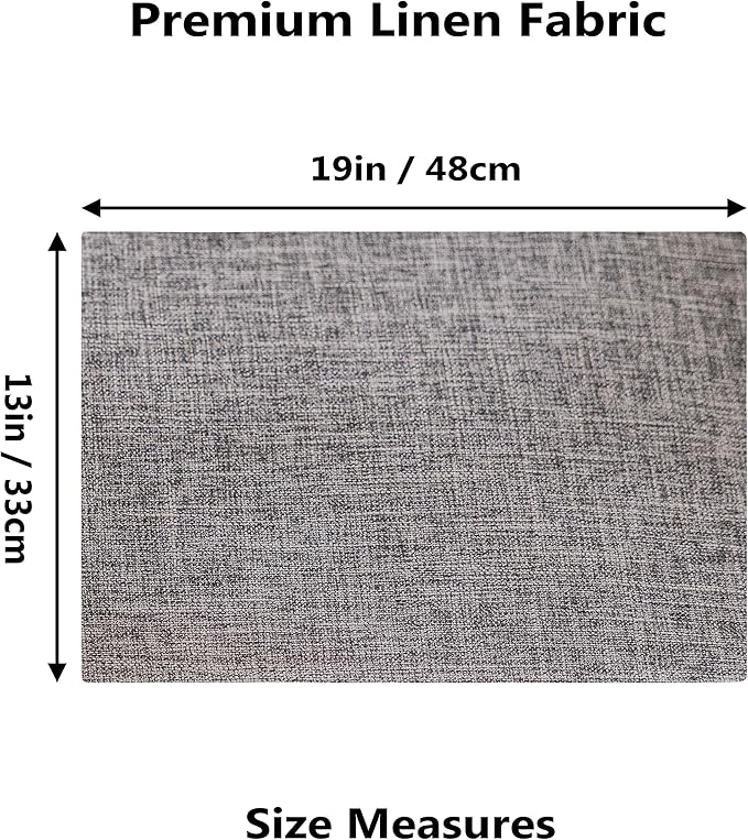 Home Brilliant Linen Placemats Set of 4 Heat Resistant Washable Placemats for Parties Buffet Dinner, 13 x 19 inches, Ash Grey