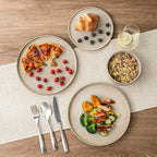 AmorArc Ceramic Dinnerware Sets, Handmade Reactive Glaze Stoneware Plates and Bowls Sets,Highly Chip and Crack Resistant | Dishwasher & Microwave Safe Dishes Set, Service for 6 (18pc)