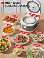 TOSHIBA Induction Heating Rice Cooker - Low Carb, Low Sugar, Digital Steamer, 5.5 Cups (Uncooked), 8 Cooking Functions, 24H Timer & Auto Keep Warm, Silvery white