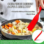 Anaeat Silicone Thin Spatula Set of 2 - Mini Brownie Serving Spatulas - Non Stick Spurtle Turner for Easy Cooking Eggs, Omelet, Pancake, Burgers, Pizza, Steak, Crepes, Heat Resistant & BPA Free