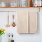 Large Kitchen Hand Towels,Cotton Waffle Weave Dish Towel for Drying, Cleaning Cloth for Kitchen Dishes - Extra Absorbent and Soft - 16 x 28 inch (Cream-4 Pack)