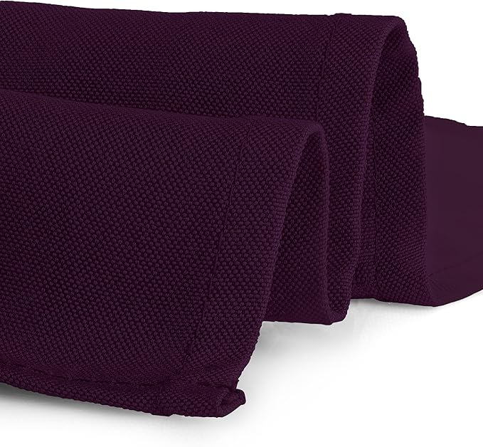 Gee Di Moda Rectangle Tablecloth - 90 x 132 Inch Eggplant Table Cloth for 6 Foot Table with Floor-Length Drop - Heavy Duty Washable Fabric - 6 Ft Buffet Table, Holiday Party, Wedding & Baby Shower
