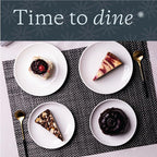 Vikko Dessert Plates Ceramic, Set of 6 Small White Plates, Ceramic Salad Plates Set, Stackable 7 Inch Round Appetizer Plates, Dishwasher Safe, Bead and Butter Plates, Durable Plates for All Occasions