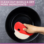 Zoie + Chloe Multipurpose Silicone Bowl Scraper - Dough Scraper for Cleaning Mixing Bowls, Baking Pan - Silicone Scraper Spatula For Painting, Smoothing, Frosting, Cake Decorating - Gray, 7x3.75