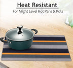 Ruvanti Placemats 100% Cotton 13x19 Inch, Dining Table Placemats Set of 6, Modern Place Mats for Dining Table Decor, Kitchen & Table Linens, Coffee Mat for Christmas Dinners - Stripes