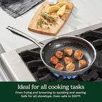 Cuisinart FusionElite+ Nonstick Tri-Ply Stainless Steel Skillet, 8″ Skillet Frying Pan with PURELYSEAR Ceramic Nonstick Technology, Scratch Proof, Cool Grip Handles, Dishwasher Safe