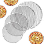 4 Pcs Pizza Screen, Non-Stick Aluminum Alloy Pizza Pan with Holes, Seamless Pizza Mesh Baking Tray for Indoor and Outdoor Baking (9Inch+10Inch+12Inch+13Inch)