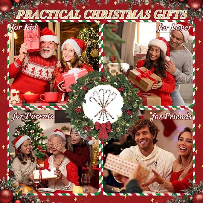 Christmas Candy Cane Glass Stir Sticks - 7.1" Cute Swizzle Stick for Coffee & Cocktails - Festive Red, Green& White Striped Design - Holiday Party Drink Mixers Essentials (5-Pack)