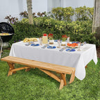 sancua 10 Pack White Tablecloth 60 x 84 Inch, Rectangle Table Cloth for 4ft Tables - Stain and Wrinkle Resistant Washable Polyester Table Cover for Dining Wedding Banquet Party Buffet Restaurant