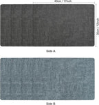 Myir JUN Dual Sided Placemats, Faux Leather Set of 8 for Dining Table, Non-Slip Washable Heat Resistant Indoor Outdoor Table Mats (Gray Light Blue)