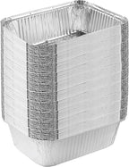 PLASTICPRO Disposable 5 LB Aluminum Takeout Tin Foil Baking Pans 7'' X 10'' X 3'' Inch Bakeware - Cookware Perfect for Baking Cakes,Brownies,Bread, Meatloaf, Lasagna, or Lunchbox, Pack of 50