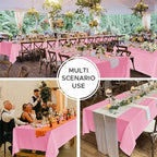 Fitable 8 Pack Rectangle Tablecloths: Stain Resistant Wrinkle Free Circle Table Clothes, Washable Reusable Polyester Table Covers for Wedding Party Birthday Banquet Reception(Pink, 60x102 Inch)