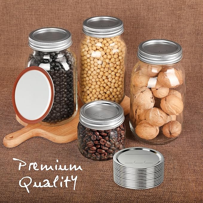 86PCS Canning Lids For Mason Regular Mouth, Jars Lids Mason Jars For Canning Food Fruits DIY Jam (70mm, 86Lids for Wide Mouth Jar)