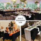 Fitable 8 Pack Table Cloth Rectangle Table: Stain and Wrinkle Resistant Tablecloth Rectangular, Washable Polyester Tablecloths for Wedding Party Dining Banquet Event Catering(Black, 70x108 Inch)