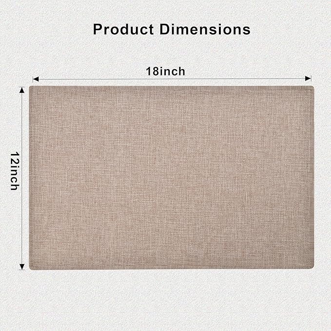 Cloth Placemats Set of 8 - Double Thickened Easy to Clean Linen Style Fabric Placemats - Machine Washable Placemats - Heat Resistant Non-Slip Table Mats (Natural Linen, 8)