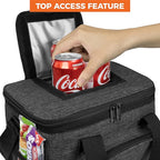 OPUX Soft Cooler Bag, Insulated Collapsible Lunch Cooler Tote for Men Work Camping Beach Travel, Portable Soft Sided Leakproof Waterproof Large Lunch Bag Box with Shoulder Strap 24 Cans, Charcoal Gray