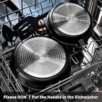 8 Inch and 12.5 Inch Smart Nonstick Frying Pan Set with Removable Handles,Cast Aluminum and Anti-Scratch Sauté Pans,Compatible with All Stovetops,Dishwasher and Oven Safe