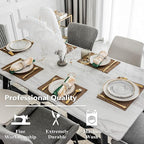 Home Brilliant Cloth Placemats Set of 8 Heat Resistant Dining Table Place Mats Linen Kitchen Table Mats, Brown