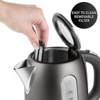 Sencor SWK1778BK 1.7L Stainless Steel Electric Kettle with Lid Safety Lock, Black