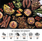 Blackstone 1554 36” Omnivore Griddle with Folding Side Shelves, Powder Coated Steel, Black
