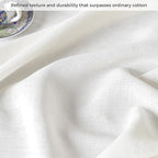 D'Moksha Homes Ivory Linen Tablecloth for Rectangle Tables 60 x 132 Inch - 100% Pure Linen Ivory Table Cloth - Classic Hemstitch, Machine Washable Dining Tablecloth for Summer, Fall and Halloween