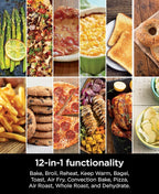 Ninja DCT401 12-in-1 Double Oven with FlexDoor, FlavorSeal & Smart Finish, Rapid Top Convection and Air Fry Bottom , Bake, Roast, Toast, Air Fry, Pizza and More, Stainless Steel