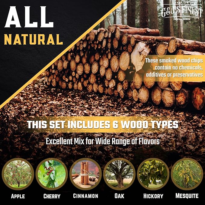 Whiskey Smoker Kit | Cocktail Smoker Kit with Torch, Scorch Shield, Lid, 6 Wood Chips & Gift Box for Smoked Old Fashioned| Bourbon Smoker