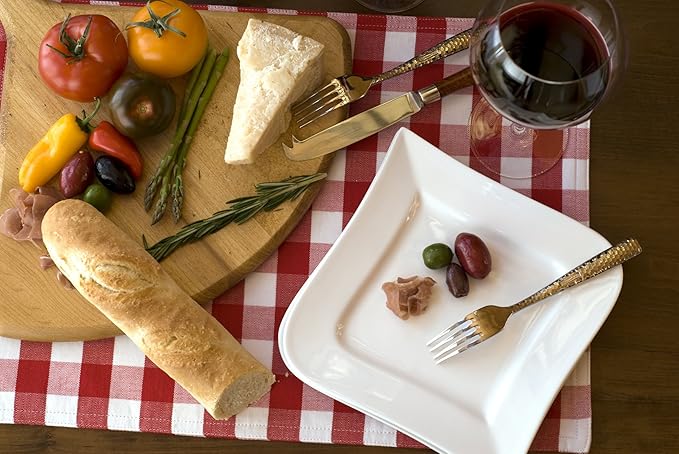 Fortessa Lucca Faceted 18/10 Stainless Steel Flatware Salad/Dessert Fork, Set of 12